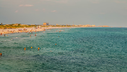 Image showing beach scenes with hotels