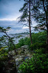 Image showing crowders mountain views with clouds and fog