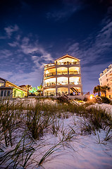 Image showing beach hotel at night