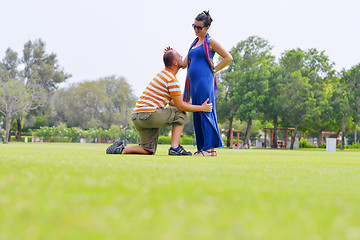 Image showing Happy pregnant woman with his husband