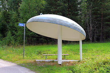 Image showing Bus Stop Shelter of Mushroom Shape