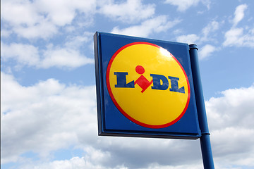 Image showing Lidl Supermarket Sign in Karkkila, Finland