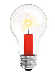 Image showing Lightbulb with dynamite with burning wick inside