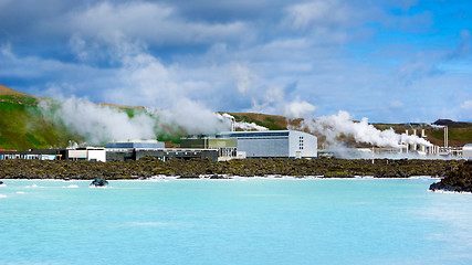 Image showing Blue Lagoon and Power Station