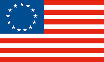 Image showing American Betsy Ross stars and stripes flag