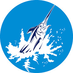 Image showing blue marlin swordfish jumping