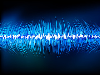 Image showing Sound waves oscillating on black. EPS 10