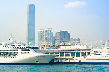 Image showing Cruise liner in Hong Kong