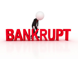 Image showing Concept of crisis - the word Bankrupt in the background 