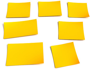 Image showing Yellow stick note isolated on white background