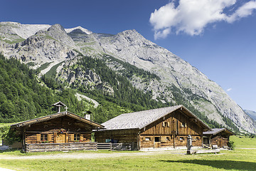 Image showing Typical huts in Austrian Apls