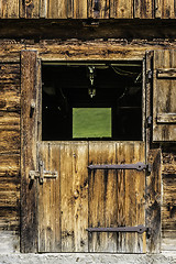 Image showing Wooden door of stable