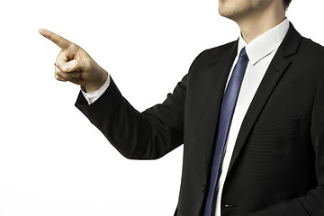 Image showing Businessman pointing with his finger