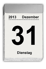 Image showing tear off calendar German December 31,2013