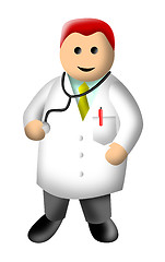 Image showing medical doctor gp surgeon with stethoscope 