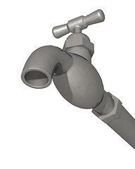 Image showing water faucet tap 3D render