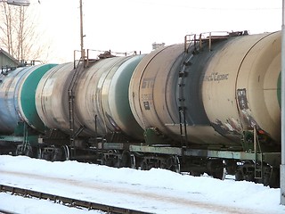 Image showing photo of a train cargo line