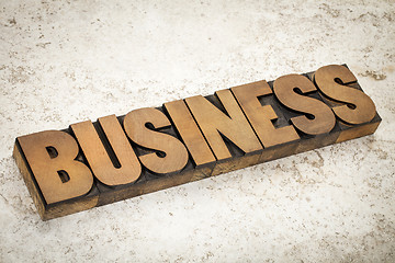 Image showing business word in wood type