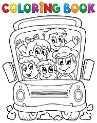 Image showing Coloring book school bus theme 1