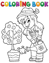 Image showing Coloring book gardener theme 1