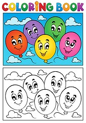 Image showing Coloring book balloons theme 1