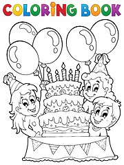 Image showing Coloring book kids party theme 2