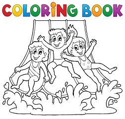 Image showing Coloring book aquapark theme 1