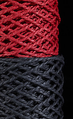 Image showing black and red twine