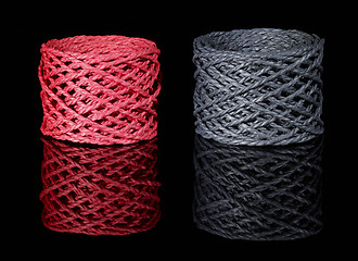 Image showing grey and red twine