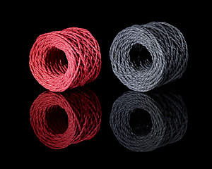 Image showing grey and red twine