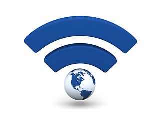 Image showing Blue WiFi symbol