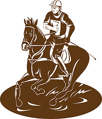 Image showing equestrian riding horse