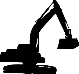 Image showing mechanical digger excavator silhouette 