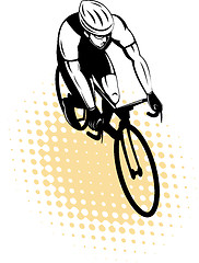 Image showing male cyclist riding racing bicycle