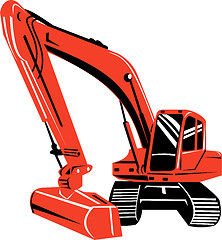 Image showing mechanical digger excavator retro