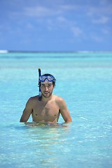 Image showing young guy with diving mask