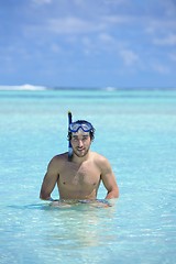 Image showing young guy with diving mask