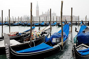 Image showing gondola's in venice italy