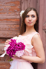 Image showing beautiful woman with flower