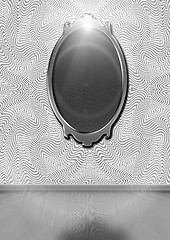 Image showing The mirror hanging on a wall