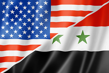 Image showing USA and Syria flag