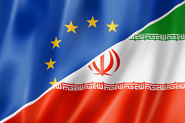 Image showing Europe and Iran flag