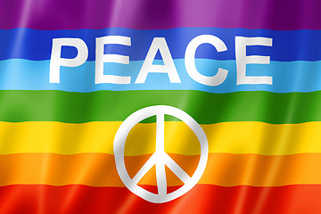 Image showing Rainbow peace flag