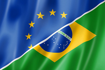 Image showing Europe and Brazil flag
