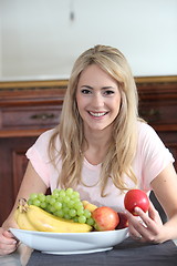 Image showing Beautiful woman enjoying a healthy diet