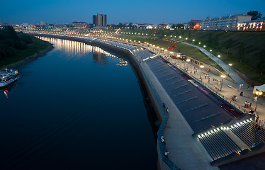 Image showing pedestrian quay on Tura river in Tyumen