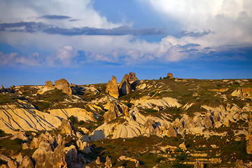 Image showing Beautiful view of evening Cappadocia valley