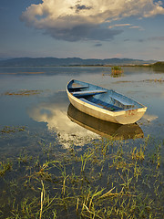 Image showing Boat on sunset