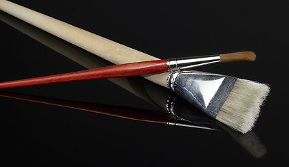 Image showing used paintbrushes