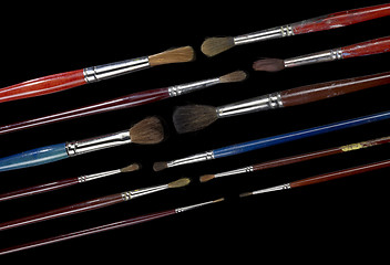 Image showing used paintbrushes